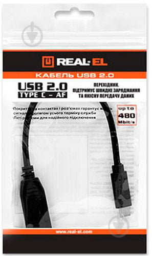 Дата-кабель Real-el USB OTG 0,1 м чорний (EL123500030) - фото 2