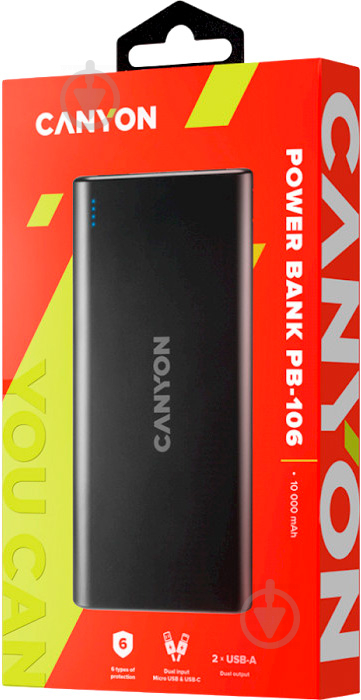 Повербанк Canyon 10000 mAh black (CNE-CPB1006B) - фото 5