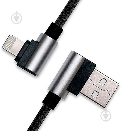 Дата-кабель Real-el Lightning – USB 1 м чорний (EL123500034) - фото 3