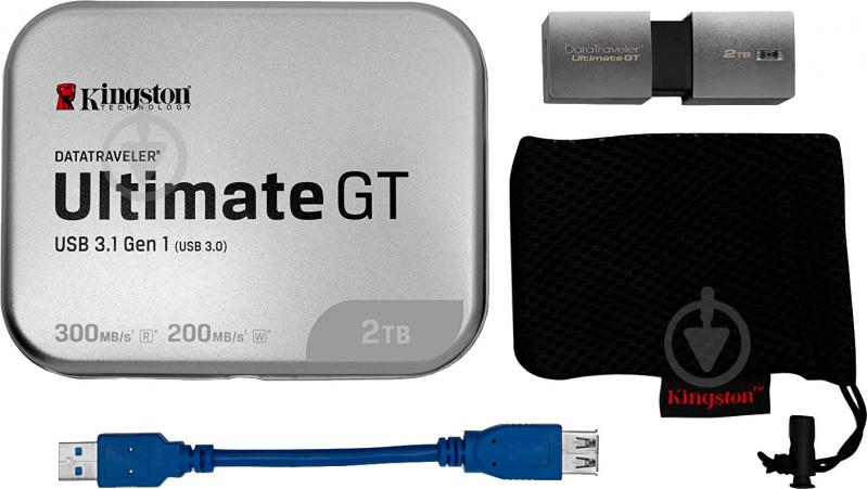 Флеш-память USB Kingston DataTraveler Ultimate GT 2 ТБ USB 3.1 silver (DTUGT/2TB) - фото 8