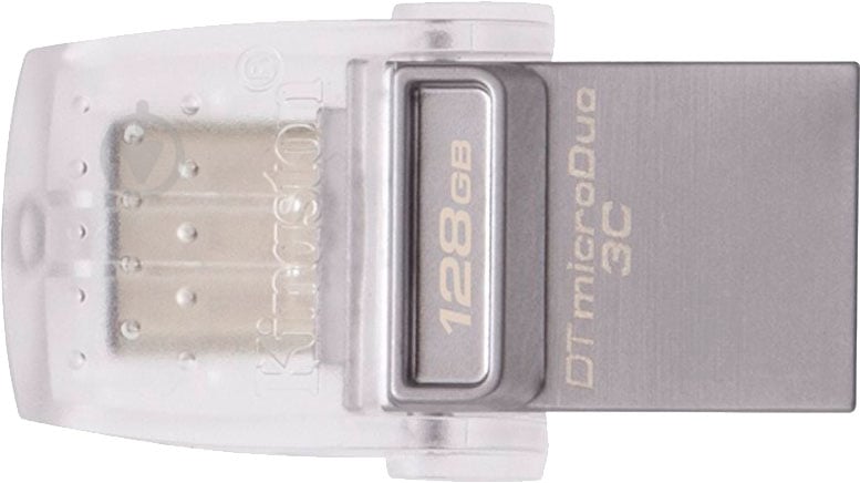 Флеш-память USB Kingston DataTraveler microDuo 3C 128 ГБ USB 3.1 silver (DTDUO3C/128GB) - фото 3