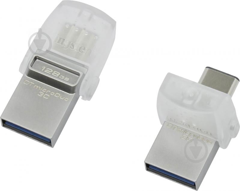 Флеш-память USB Kingston DataTraveler microDuo 3C 128 ГБ USB 3.1 silver (DTDUO3C/128GB) - фото 2