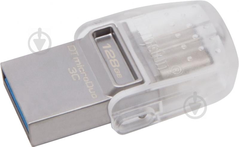 Флеш-память USB Kingston DataTraveler microDuo 3C 128 ГБ USB 3.1 silver (DTDUO3C/128GB) - фото 1