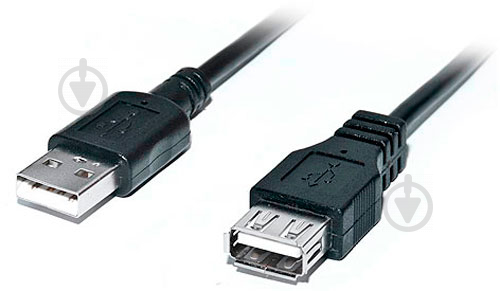 Дата-кабель Real-el USB Am – USB Af 3 м чорний (EL123500029) - фото 1