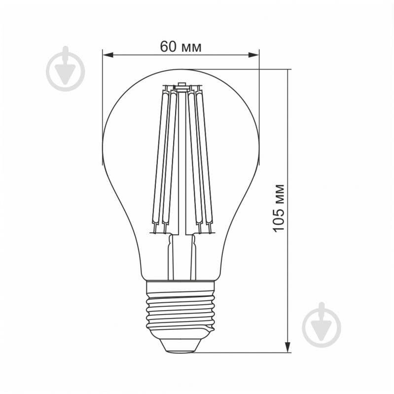 Лампа світлодіодна Videx FIL 10 Вт A60 прозора E27 220 В 2200 К 25792 - фото 3