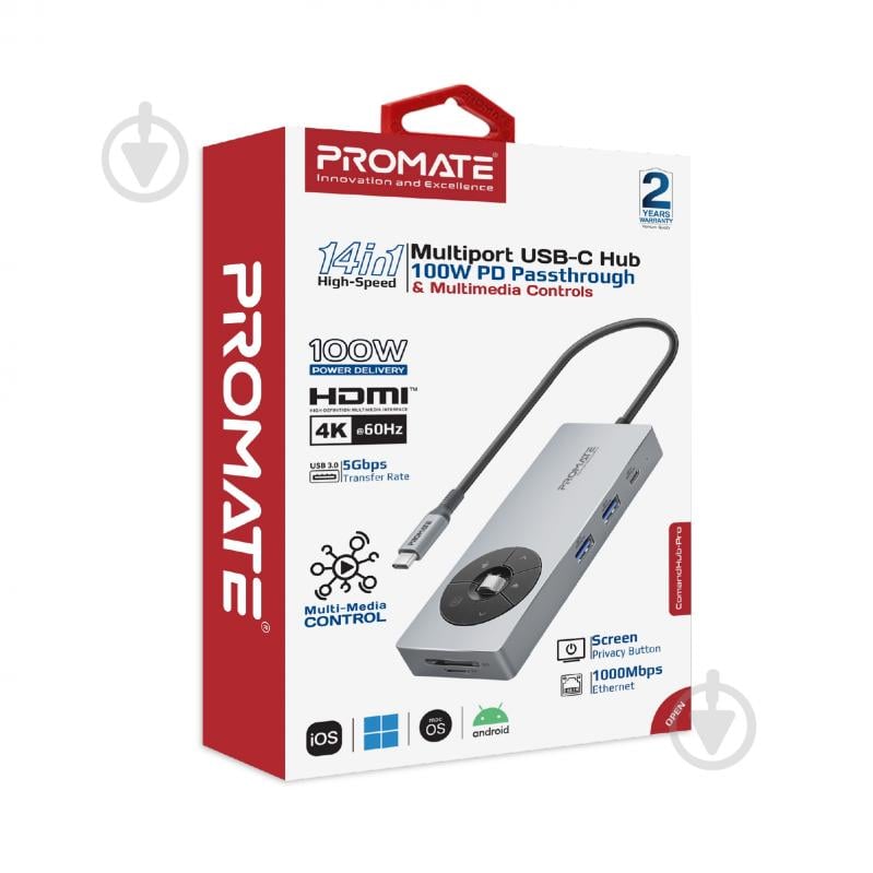 USB-хаб Promate ComandHub-Pro - фото 9 USB-хаб Promate ComandHub-Pro - фото 9