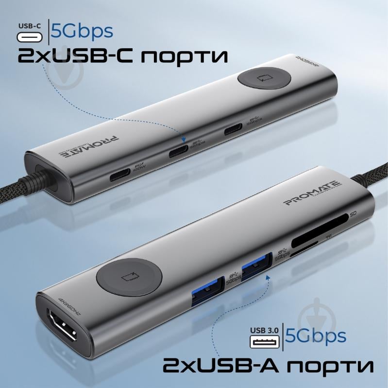 USB-хаб Promate ComandHub-Lite - фото 4