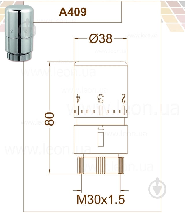 Головка термостатическая Carlo Poletti M30 x 1,5 brush bronze A40900M - фото 2