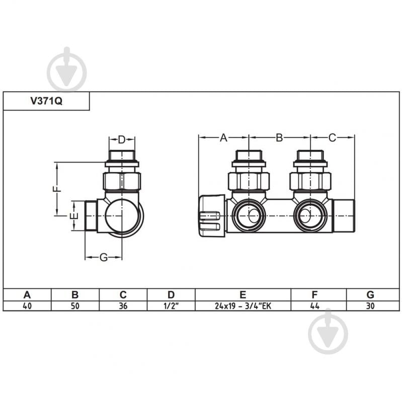 Кран-термостат Carlo Poletti Twin Thermo 1/2" З x 3/4" EK 50 мм brush silver V37110JSBSX - фото 2