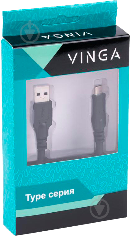 Дата-кабель Vinga USB 3.0 Type-C – AM 1 м чорний (USBAMCM01-1.0) - фото 3