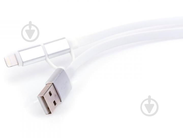 Дата-кабель Vinga USB 2.0 AM – Lightning/micro 5P 1 м белый (USBAMMICRO&Lightning-1.0) - фото 5