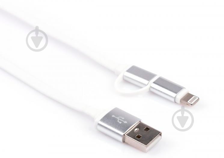 Дата-кабель Vinga USB 2.0 AM – Lightning/micro 5P 1 м белый (USBAMMICRO&Lightning-1.0) - фото 3