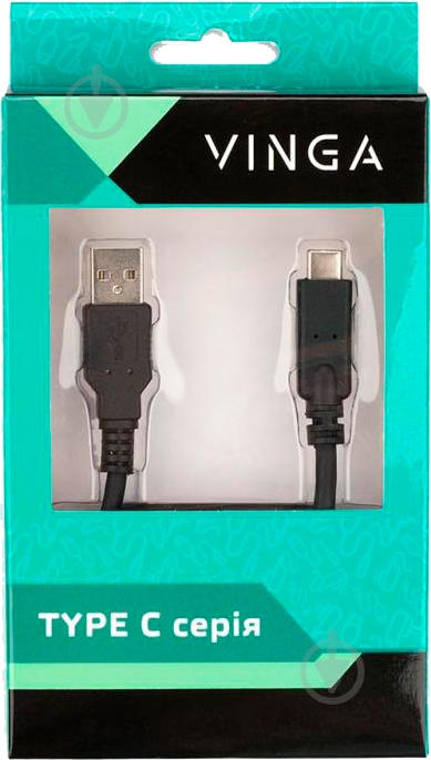 Дата-кабель Vinga USB 2.0 Type-C – AM 1 м черный (USBAMCM02-1.0) - фото 4
