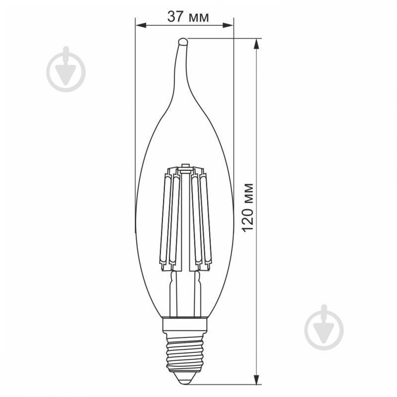 Лампа світлодіодна Videx FIL C37 6 Вт E14 2200 К 220 В жовта 25797 - фото 2