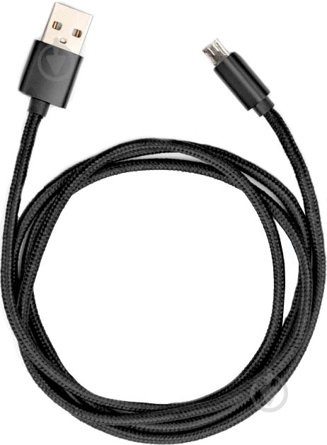 Дата-кабель Vinga USB 2.0 АМ – microUSB 1 м черный (VCPDCMNB1BK) - фото 1