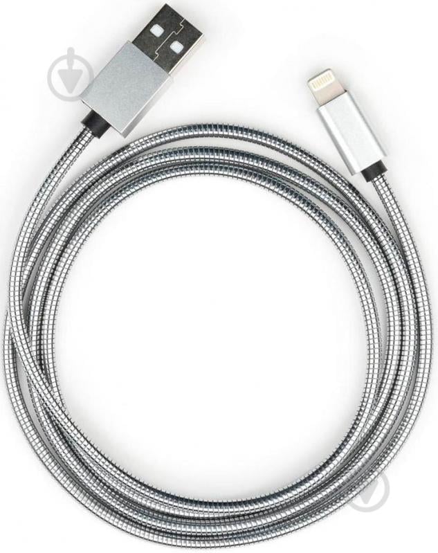 Дата-кабель Vinga USB 2.0 AM – Lightning 1 м серебристый (VCPDCLSSJ1S) - фото 1