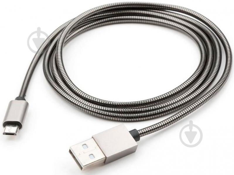 Дата-кабель Vinga USB 2.0 АМ – microUSB 1 м серебристый (VCPDCMSSJ1GR) - фото 2