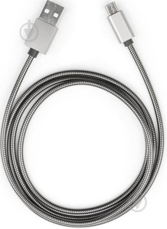 Дата-кабель Vinga USB 2.0 АМ – microUSB 1 м серебристый (VCPDCMSSJ1GR) - фото 3