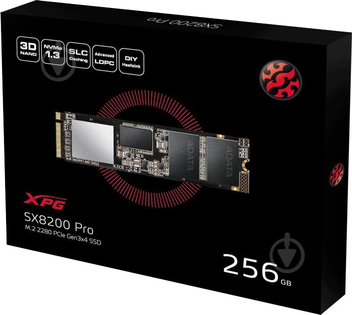 SSD-накопитель ADATA XPG SX8200 Pro 256GB M.2 PCI Express 3.0 x4 NAND TLC (ASX8200PNP-256GT-C) - фото 7