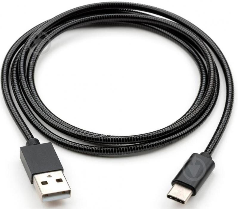Дата-кабель Vinga USB 2.0 AM – Type-C 1 м серый (VCPDCTCSSJ1BK) - фото 2