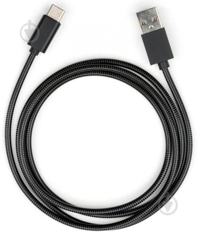 Дата-кабель Vinga USB 2.0 AM – Type-C 1 м серый (VCPDCTCSSJ1BK) - фото 1