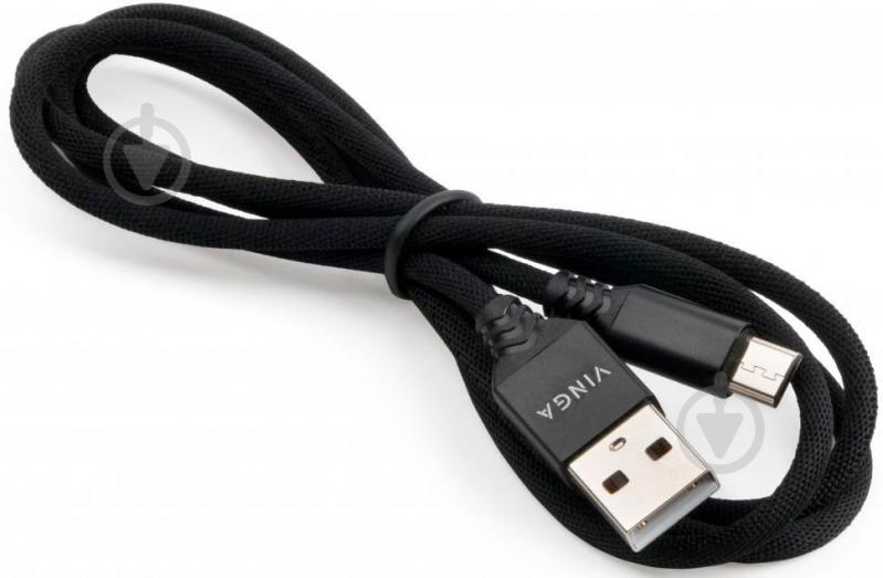 Дата-кабель Vinga USB 2.0 АМ – microUSB 1 м черный (VCPDCMBN21BK) - фото 3