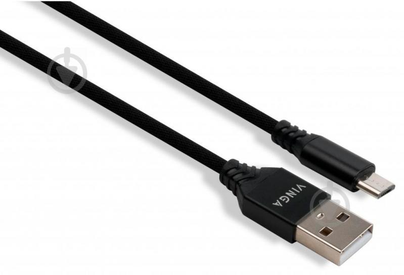 Дата-кабель Vinga USB 2.0 АМ – microUSB 1 м чорний (VCPDCMBN21BK) - фото 2