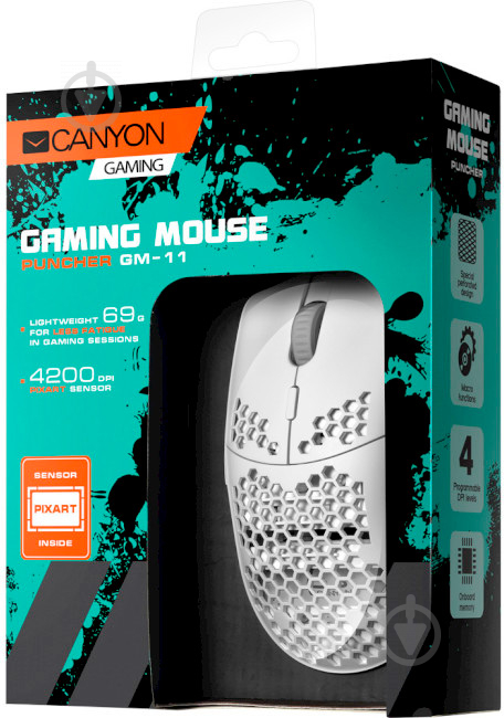 Мышь Canyon Puncher GM-11 USB Corded White (CND-SGM11W) - фото 6