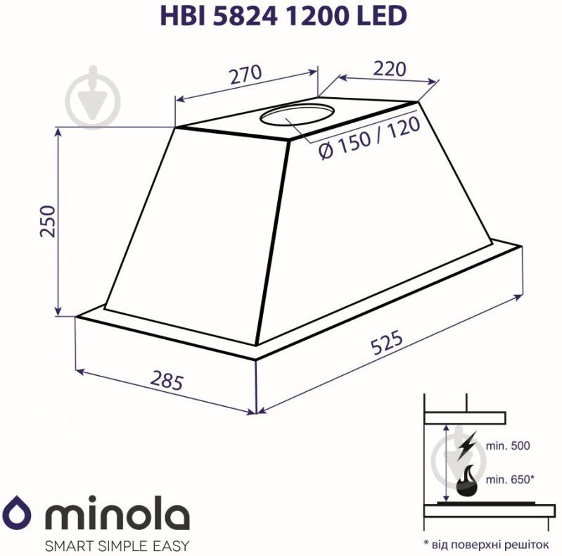 Вытяжка Minola HBI 5824 BL 1200 LED - фото 12 Вытяжка Minola HBI 5824 BL 1200 LED - фото 12