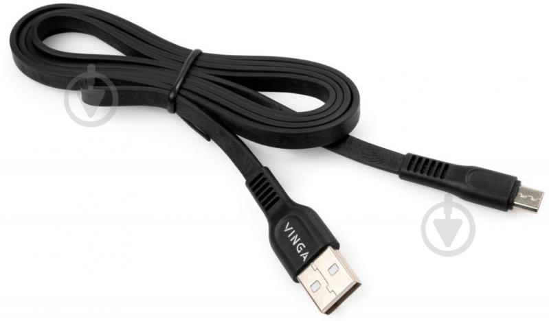 Дата-кабель Vinga USB 2.0 АМ – microUSB 1 м чорний (VCPDCMFTPE1BK) - фото 3