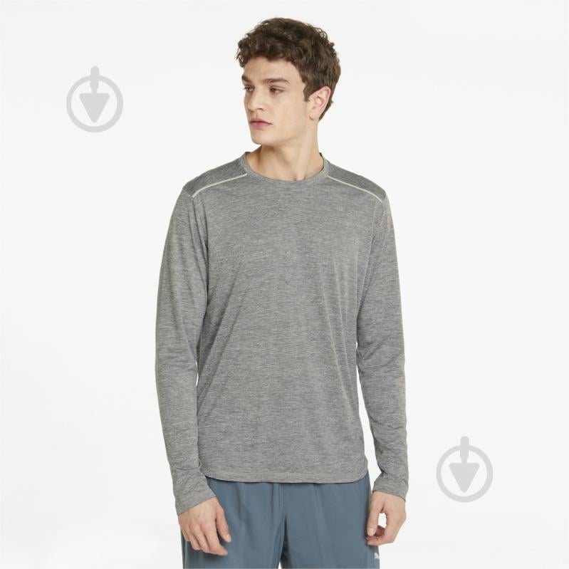 Футболка Puma RUN LS Tee M 52140303 р.S сірий - фото 1