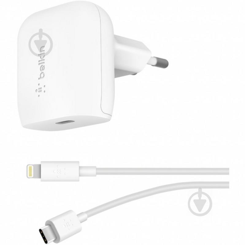 Зарядний пристрій Belkin Home Charger 20W PD, USB-C - Lightning - фото 2