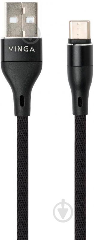 Дата-кабель Vinga USB 2.0 AM – Type-C 1 м черный (VCPDCTCCANB1BK) - фото 1