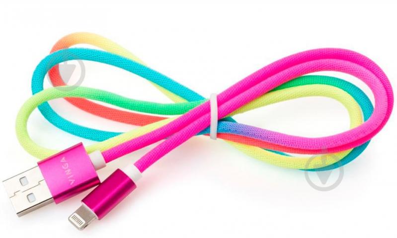 Дата-кабель Vinga USB 2.0 AM – Lightning 1 м разноцветный (VCPDCLCOLNB1RS) - фото 3 Дата-кабель Vinga USB 2.0 AM – Lightning 1 м разноцветный (VCPDCLCOLNB1RS) - фото 3