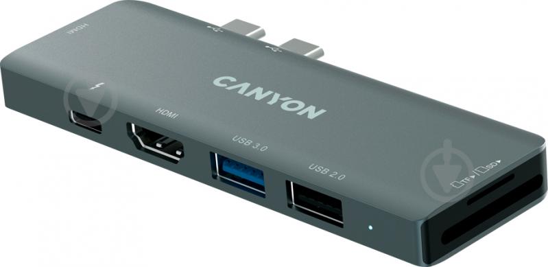 USB-хаб Canyon для MacBook 7-в-1: USB-C Power Delivery 100 Вт (CNS-TDS05B) - фото 2