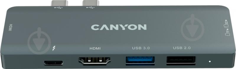 USB-хаб Canyon для MacBook 7-в-1: USB-C Power Delivery 100 Вт (CNS-TDS05B) - фото 1