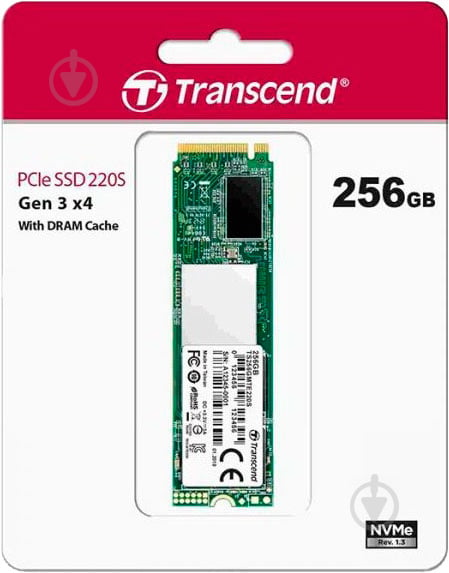 SSD-накопичувач Transcend NVMe SSD 220S 256GB M.2 PCI Express 3.0 x4 3D NAND (TS256GMTE220S) - фото 3