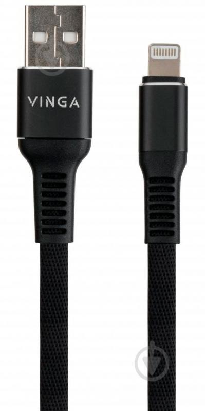 Дата-кабель Vinga USB 2.0 AM – Lightning 1 м черный (VCPDCLFNB1BK) - фото 1