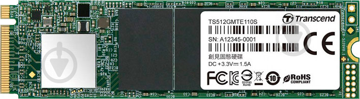 SSD-накопитель Transcend PCIe SSD 110S 512GB M.2 PCI Express 3.0 x4 3D NAND (TS512GMTE110S) - фото 3