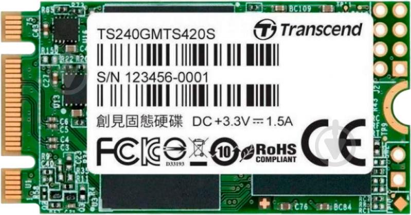 SSD-накопитель Transcend MTS420 240GB M.2 SATA III 3D NAND (TS240GMTS420S) - фото 1