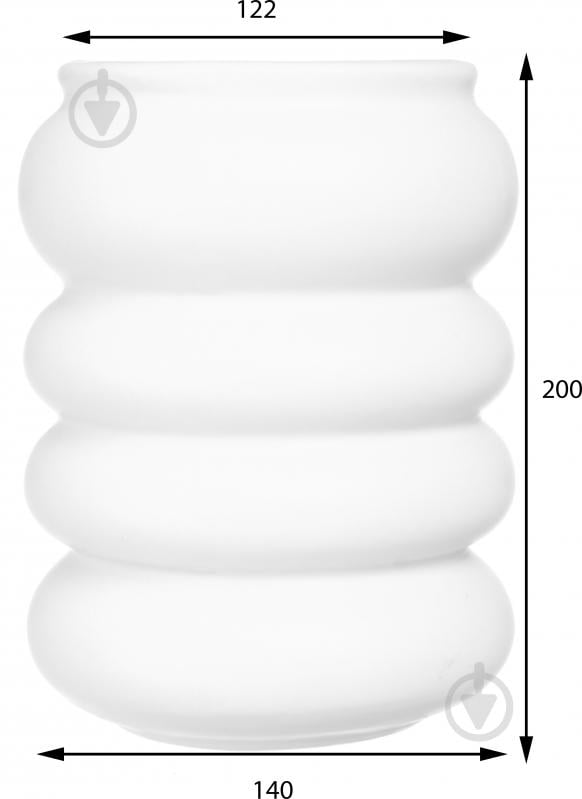 Ваза Sensio Ripple 20 см белая DLP24413A - фото 2