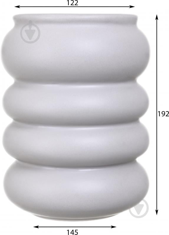 Ваза Sensio Ripple 20 см серая DLP24413C - фото 2