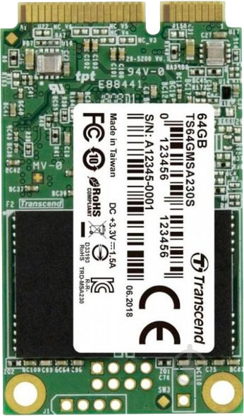 SSD-накопитель Transcend 230S 64GB Mini-SATA SATA III 3D NAND (TS64GMSA230S) - фото 1