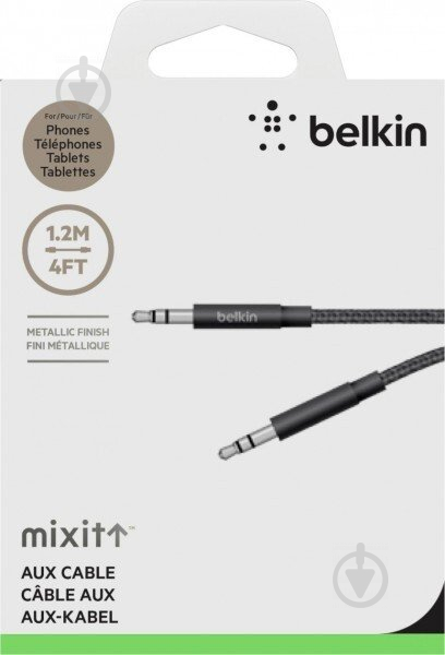 Кабель Belkin jack 3.5mm - jack 3.5mm Premium 1,2 м black (AV10164BT04-BLK) - фото 2