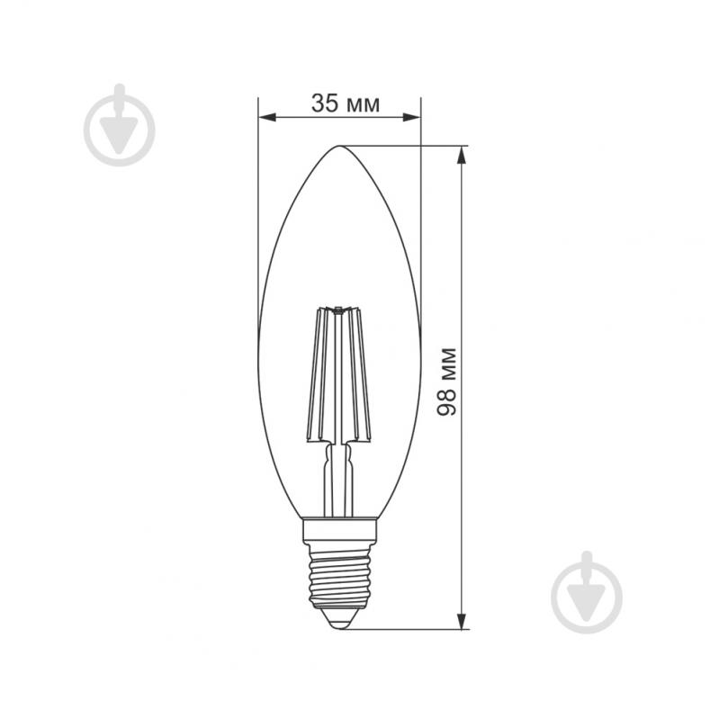 Лампа светодиодная TITANUM FIL C37 4 Вт E14 2200 К 220 В желтая 25524 - фото 3