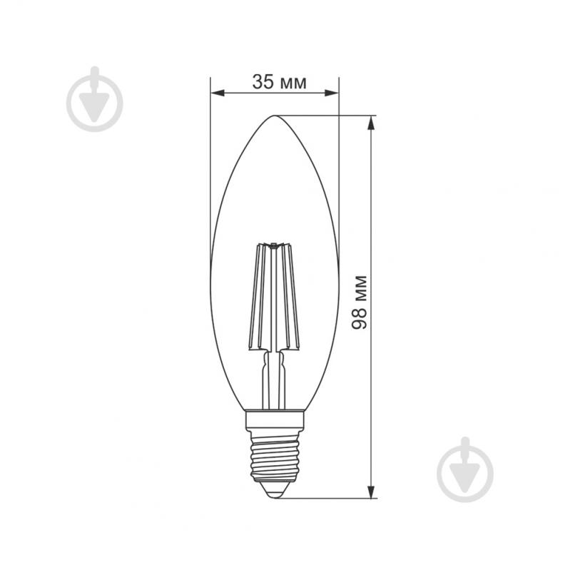 Лампа светодиодная TITANUM FIL C37 4 Вт E14 4100 К 220 В прозрачная 25523 - фото 3