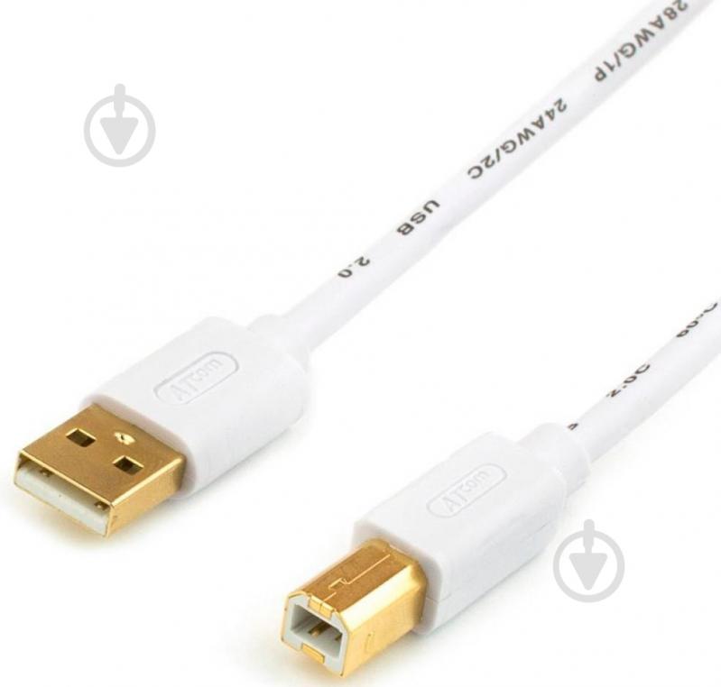 Кабель Atcom USB 2.0 AM/BM 1,8 м білий (13423) - фото 2 Кабель Atcom USB 2.0 AM/BM 1,8 м білий (13423) - фото 2
