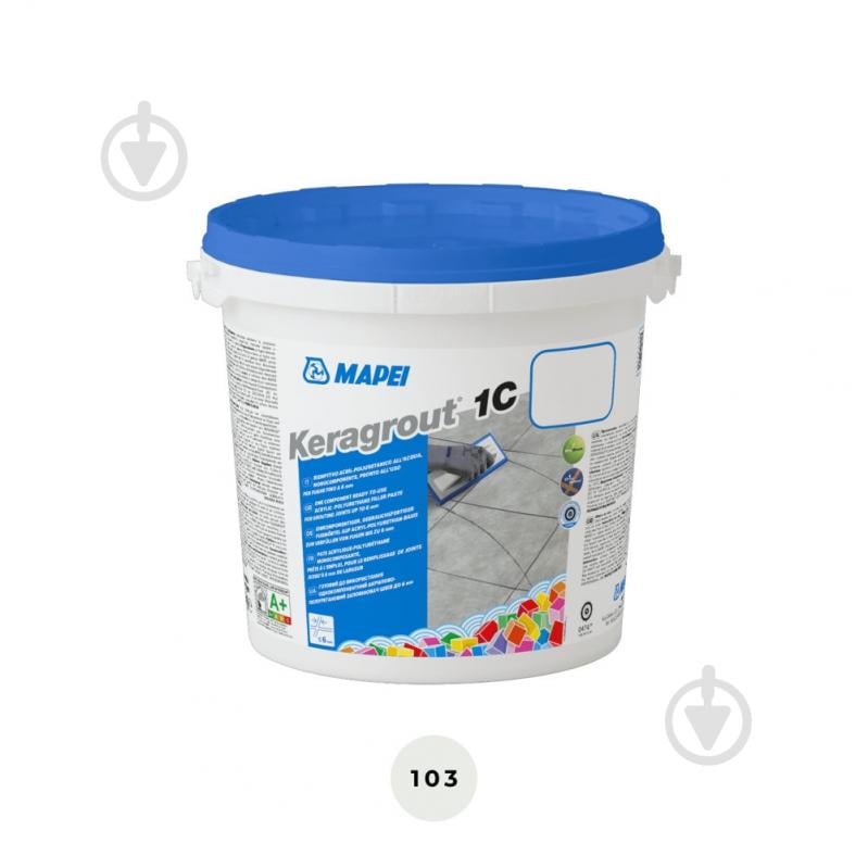 Фуга Mapei полиуретановая полимерная на водной основе Keragrout 1C ведро лунно-белая - фото 2 Фуга Mapei полиуретановая полимерная на водной основе Keragrout 1C ведро лунно-белая - фото 2