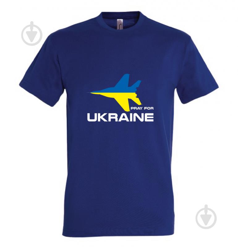 Футболка Sol's с рисунком "Pray for Ukraine" Самолет р.M Blue - фото 1