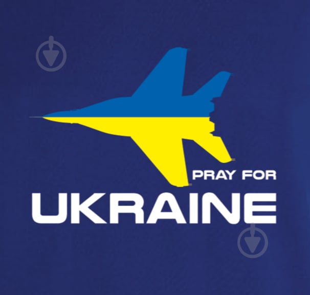 Футболка Sol's с рисунком "Pray for Ukraine" Самолет р.L Blue - фото 2